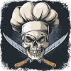Skull with chef's hat