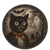 Creepy cats with ghost moon