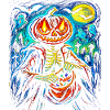 Pumpkin Head Skeleton Spooky Halloween