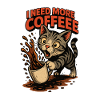 Coffee Craving Cat Cartoon-Coffee Cat Frenzy