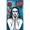 Broken love, grieving lady