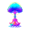 Neonbaum der Meditation