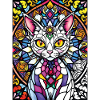Chat En Vitrail Mosaïque