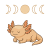 Axolotl Design – Mystic Moon Phases