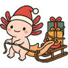 Christmas Axolotl – With Sleigh & Gifts