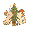 Christmas Axolotl – With Tree & Gifts