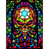 Skull Stained Glass Window