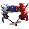 Eishockey Duell Blau Rot