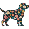 Flower Dog Silhouette