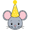 Cute mouse with party hat