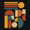 Geometric Colour Forms Retro