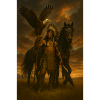 Indianerkrieger mit Adler und Pferd