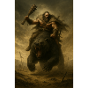 Barbarian Warrior on Brown Bear – Fant Illustration