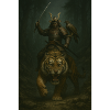 Samouraï et Tigre Guerrier – Art Épique