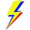Geometrischer mehrfarbiger Blitz