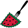 Melon with fork