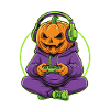 Pumpkin Gamer Halloween Gaming