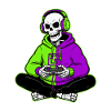 Skeleton Gamer Halloween Gaming