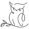 Owl Silhouette – Artistic Line Motif
