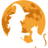 Moon Spell Witch and Cat Silhouette