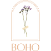 Boho Blütenstrauß im Bogenrahmen