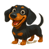 Cheerful Cartoon Dachshund – Cute Dog Motif