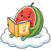 Melon kawaii en lisant