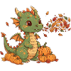 Autumn dragon with pumpkins