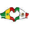 Sénégal Mexique Drapeau Coeur Utilisé