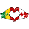 Senegal Canada Flag Hands Heart Shape