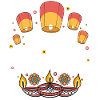 Happy Diwali Lamps Design