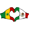 Senegal Mexico Flag Hands Heart Shape