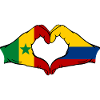 Senegal Colombia Flag Hands Heart Shape