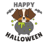 Australian Shepherd Happy Halloween Cauldron