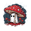 Fly Agaric Ghost — Gruseliger Halloween-Pilzgeist