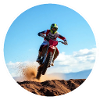 Motocross colour logo - White