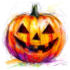 Bunter Kürbis Jack-O-Lantern