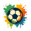 Buntes Fußball-Splatter Design