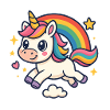 Kunterbuntes Einhorn Regenbogen