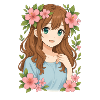 Flower Wreath Anime Girl