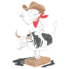 Skeleton Cowboy on Bull Mechanics