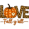 Love Fall Y’all Pumpkin Leopard Shirt