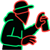 Neon Graffiti Sprayer Silhouette
