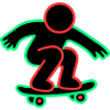 Neon Skateboarder Line Art