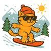 Chat surfeur des cimes en soleil