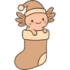 Axolotl in Christmas Socks – Cute Motif