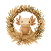 Axolotl in Boho Wreath – Nature & Christmas