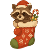 Christmas raccoon in stocking – Sweet motif