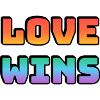 Love Wins Gradient Rainbow Letters