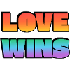 Love Wins Gradient Bold Text